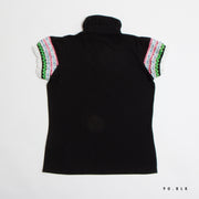 Colorful tape sleeve pullover