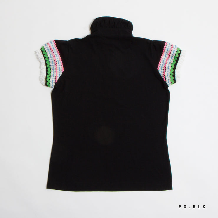 Colorful tape sleeve pullover
