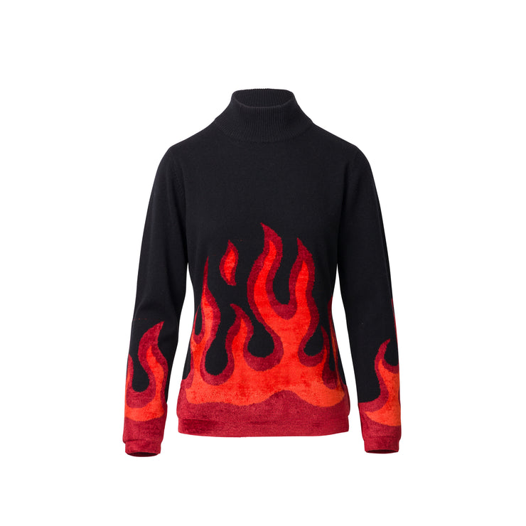 불꽃 자카드 스웨터